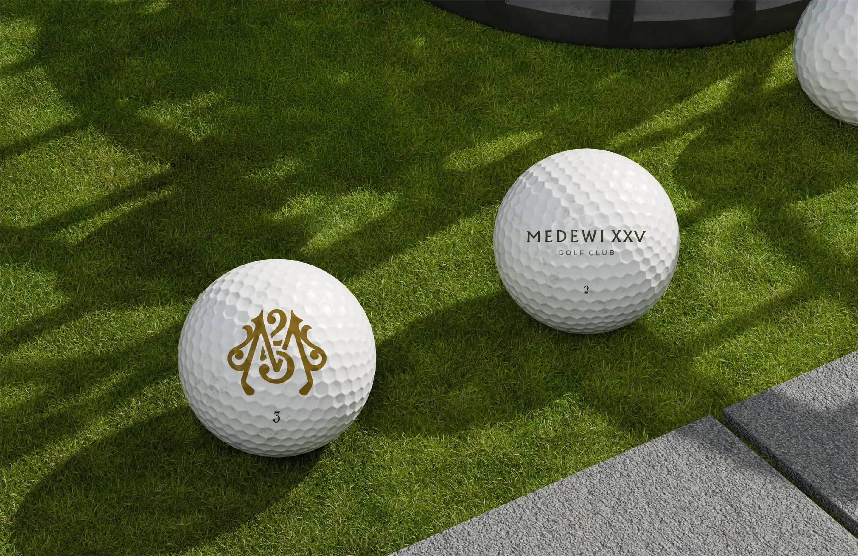 Medewi golf balls on the green