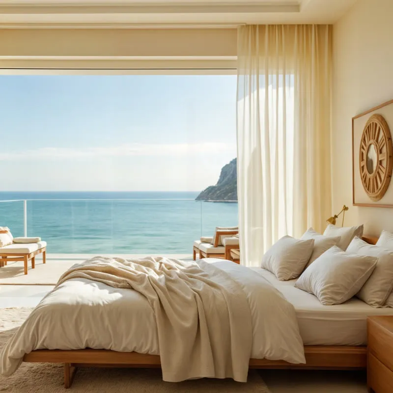 Hotel suite opening onto a sea-view terrace
